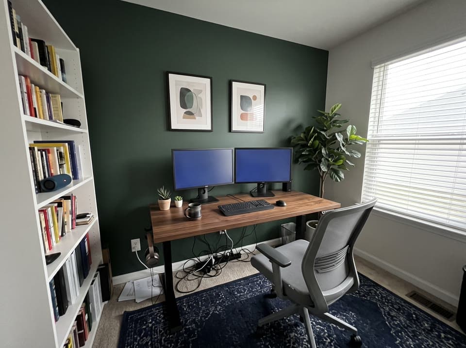 The photo a home office in pixel art started from
