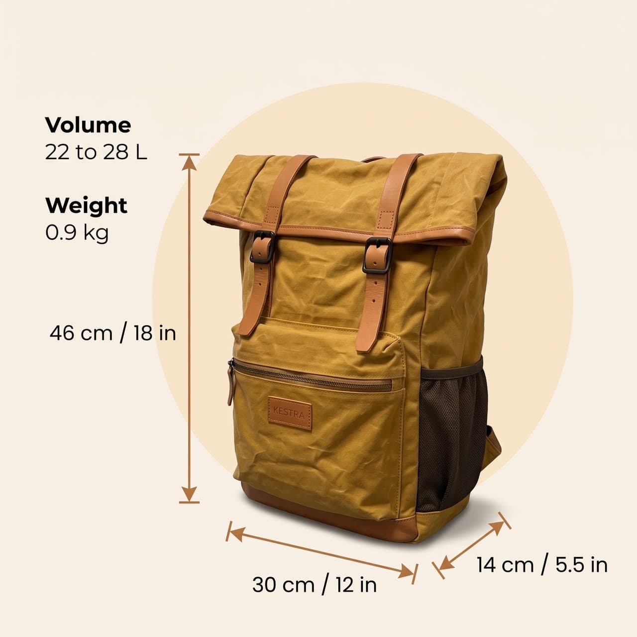 A roll-top backpack's dimensions, a real run on Leap