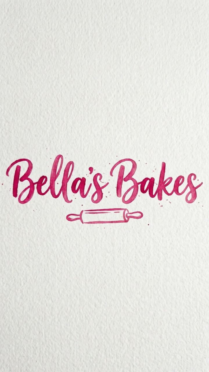 Bella's Bakes, written out in ink, a real run on Leap