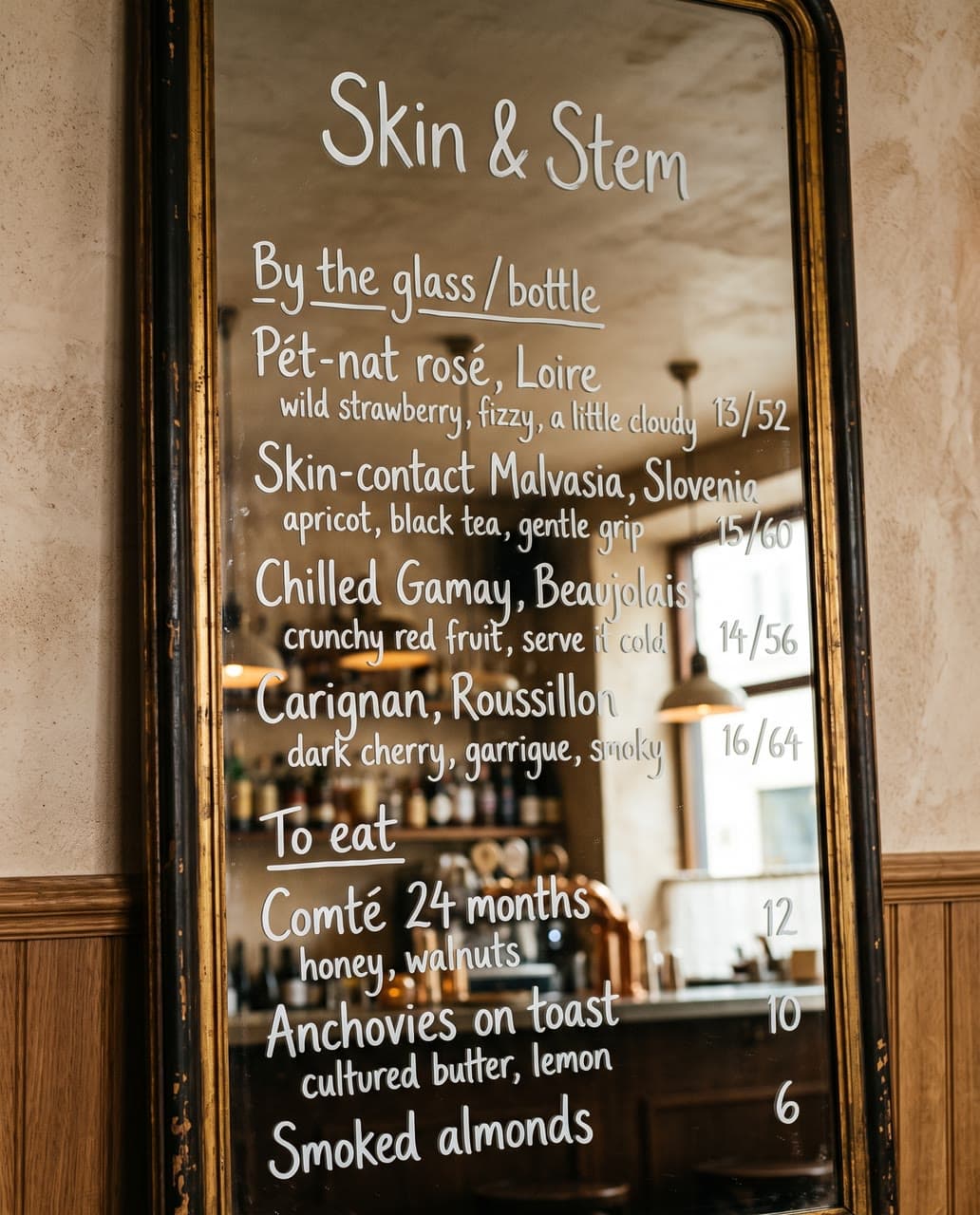 Skin & Stem, written on a mirror, a real run on Leap