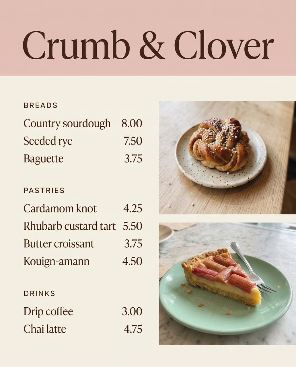 Crumb & Clover, a bakery post, a real run on Leap
