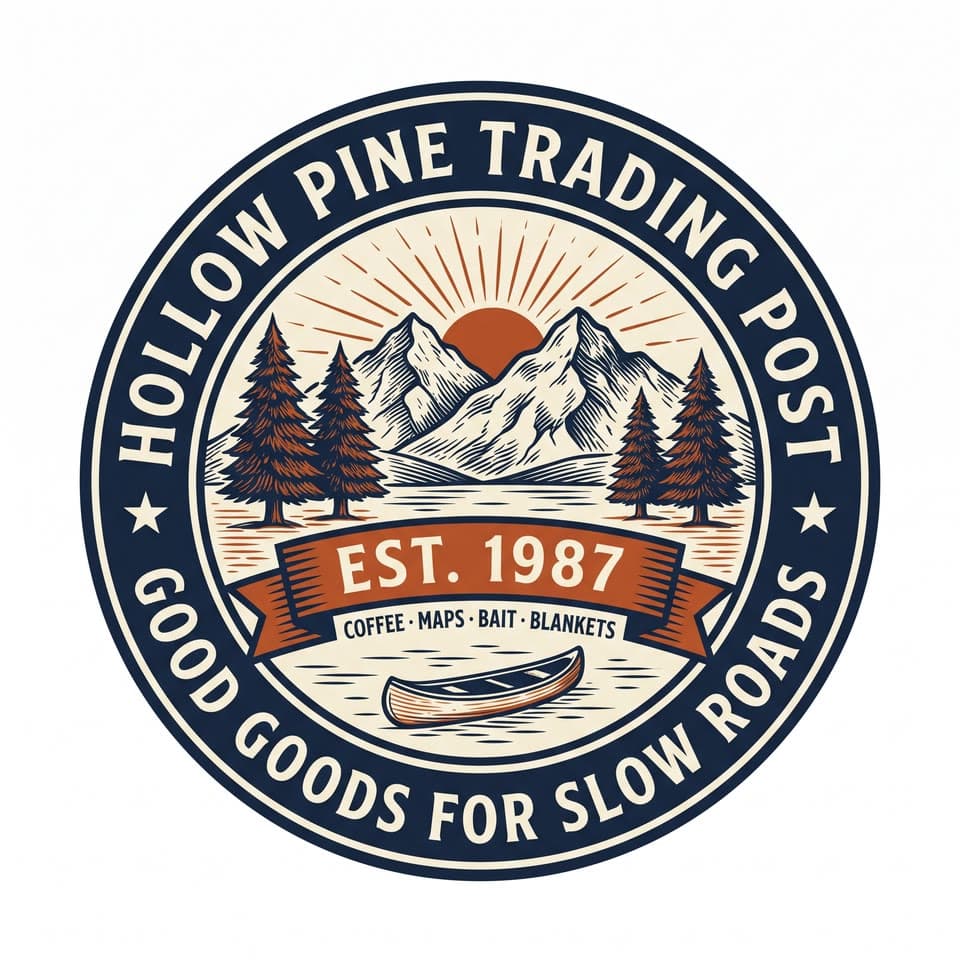 The photo a trading post badge on a folded hoodie started from