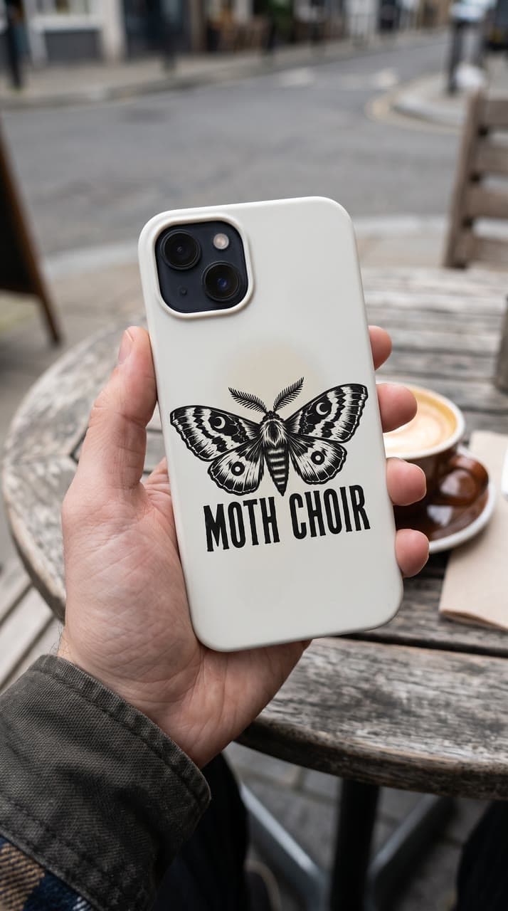 A band's moth on a phone case, a real run on Leap