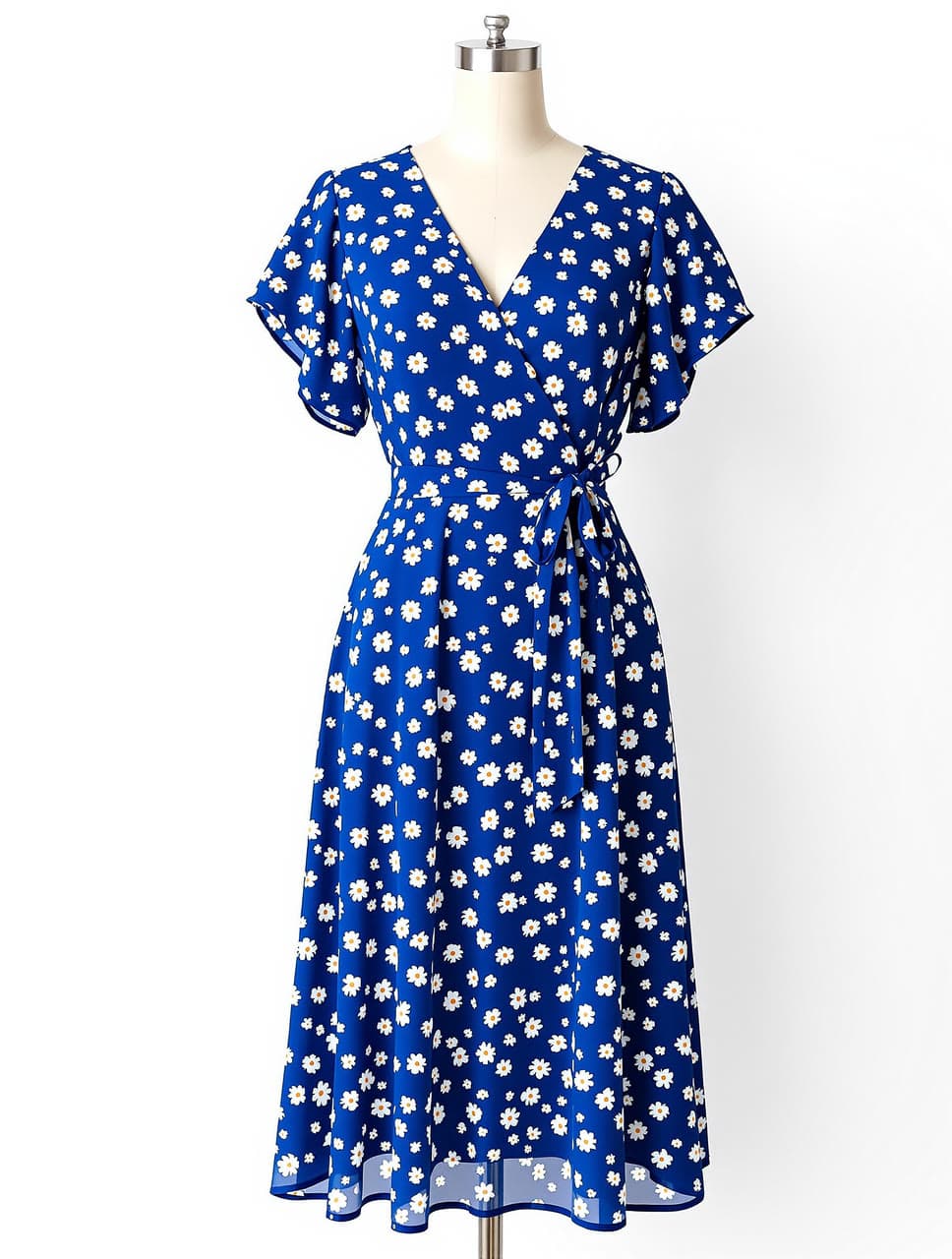 The clothes a kitchen spin in a blue daisy wrap dress started from