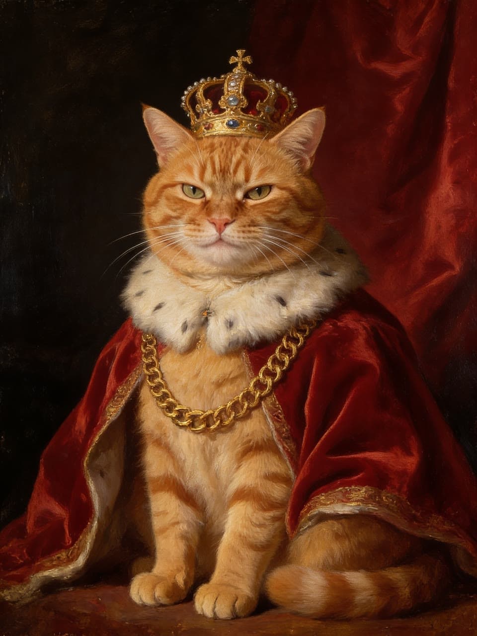 The fat orange tabby, king, a real run on Leap