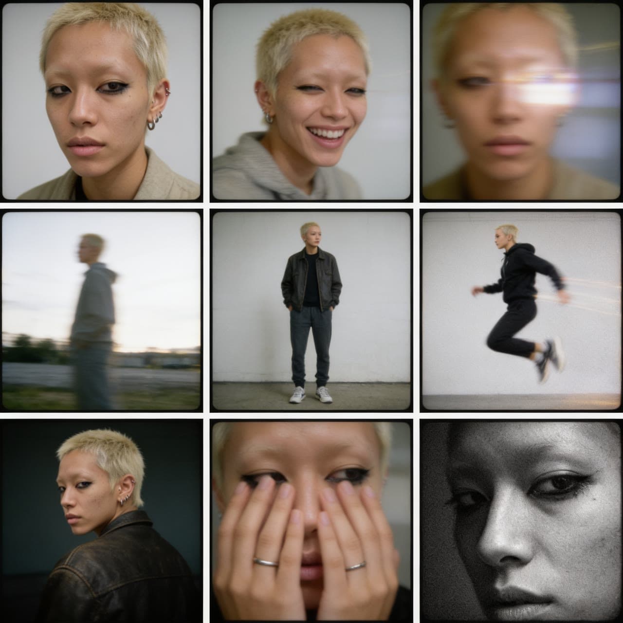 Bleached crop and eyeliner, outtakes, a real run on Leap