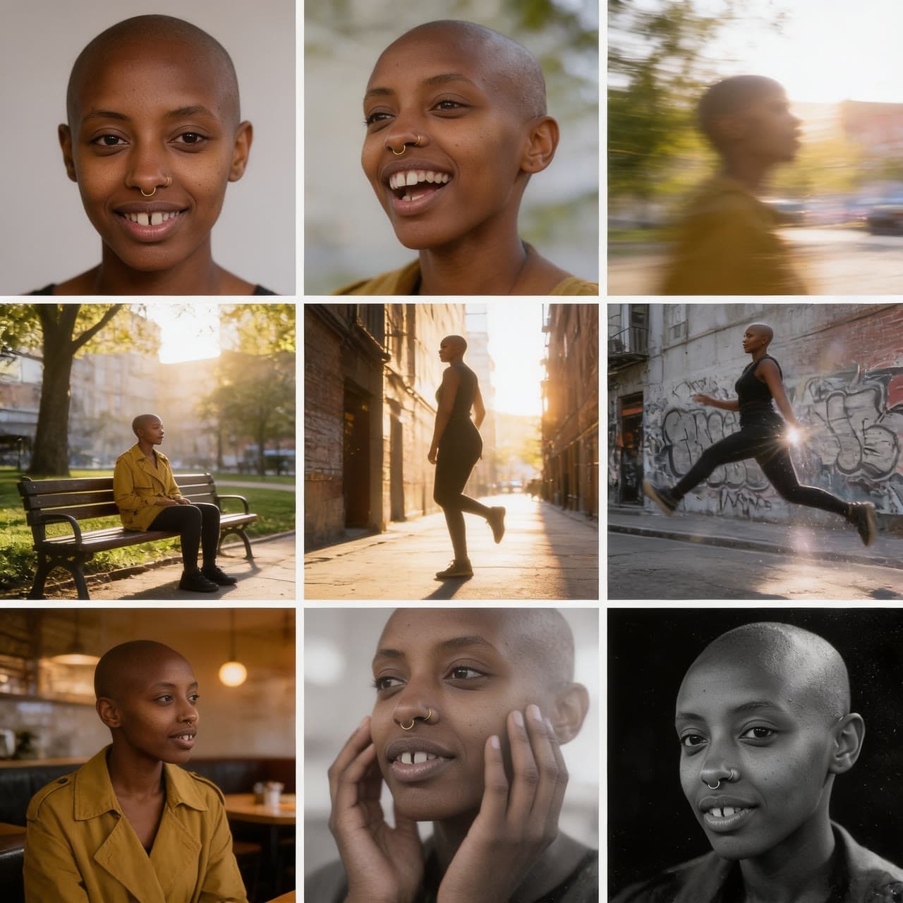 Shaved head and mustard coat, outtakes, a real run on Leap