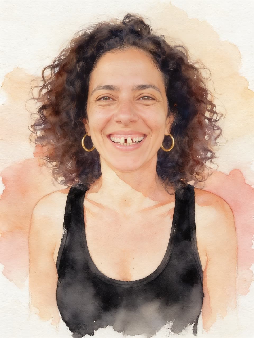 The fruit stand grin, in watercolor, a real run on Leap