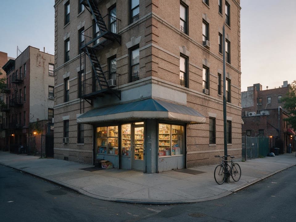 The photo the corner store, line art started from