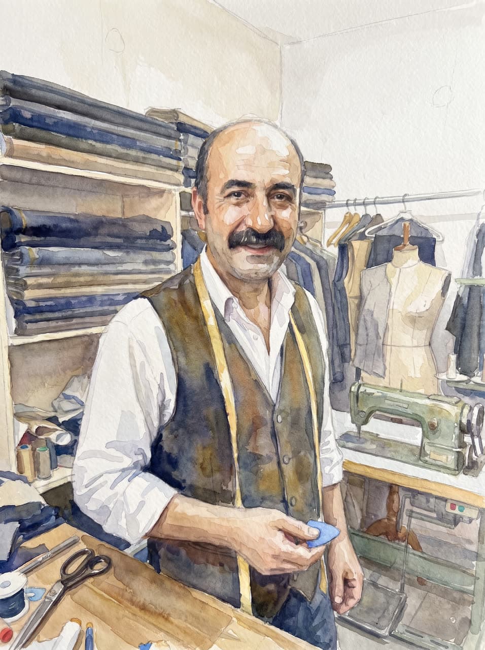 The tailor, in watercolor, a real run on Leap
