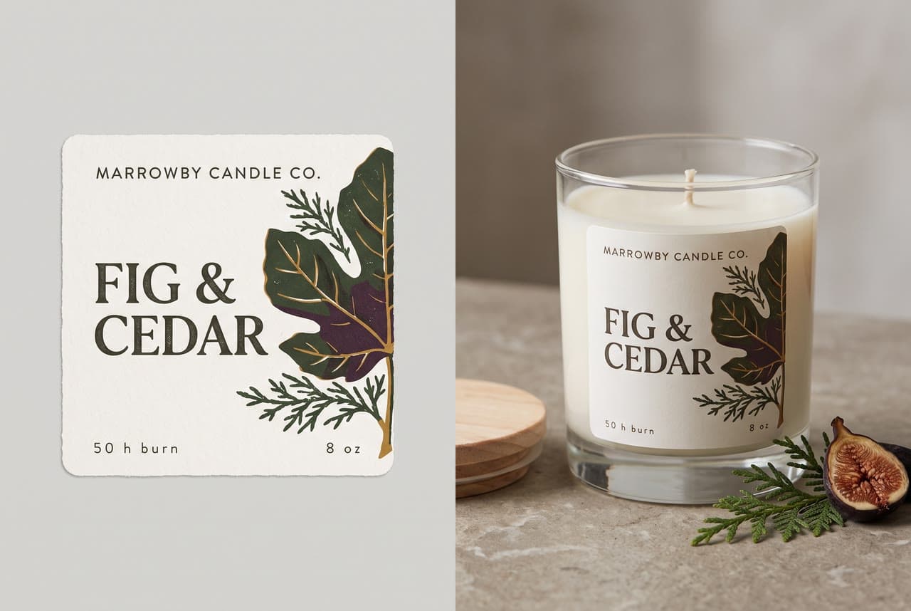 Fig & Cedar, a candle label, a real run on Leap