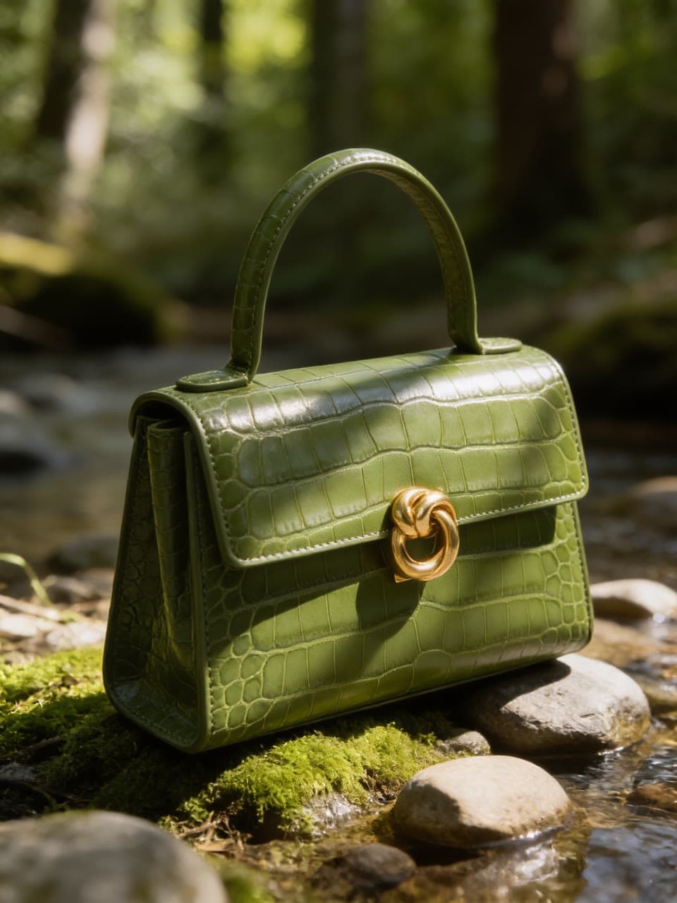 Green bag on moss and stone, a real run on Leap
