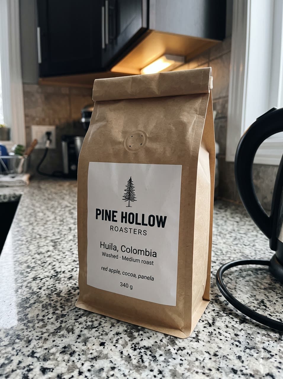 The photo a bag of coffee where it comes from started from