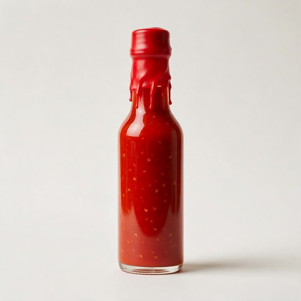 The photo hot sauce in a splash started from