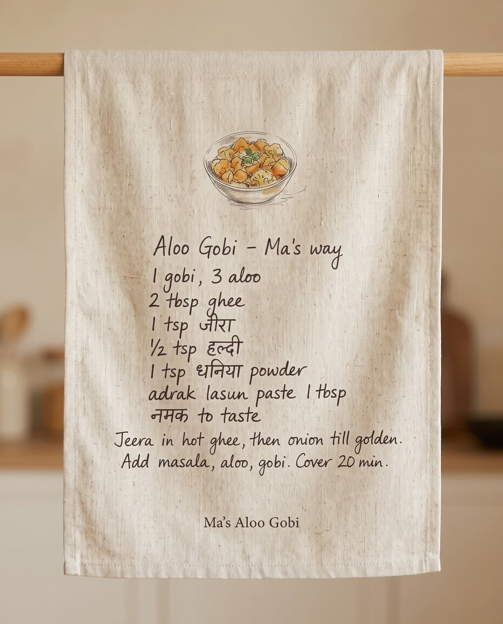 Ma's Aloo Gobi, a tea towel, a real run on Leap