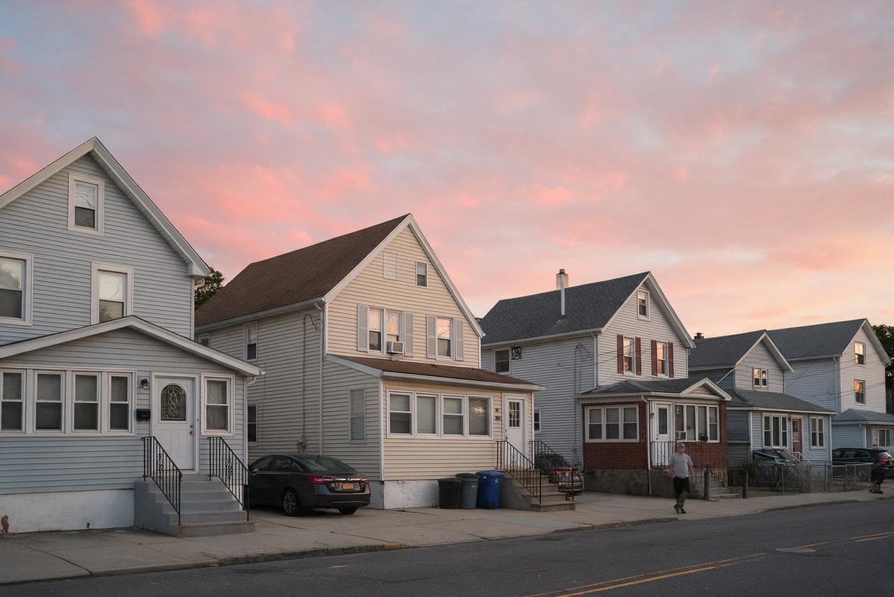 A sunset street without its power lines, a real run on Leap
