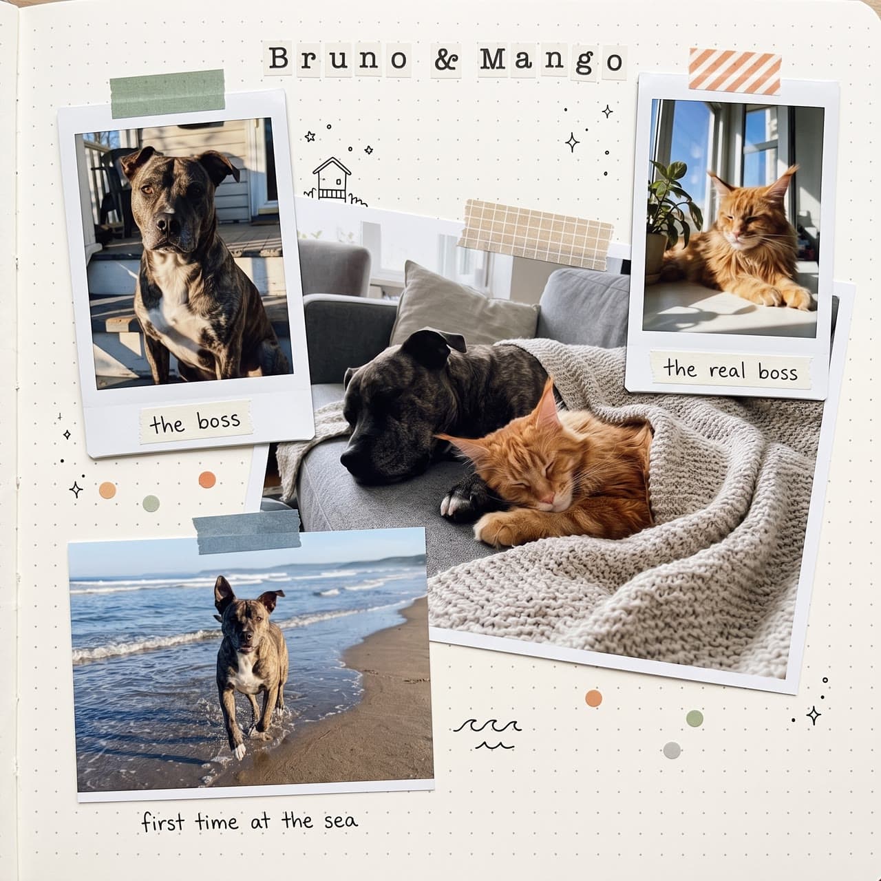 Bruno & Mango, a washi journal, a real run on Leap