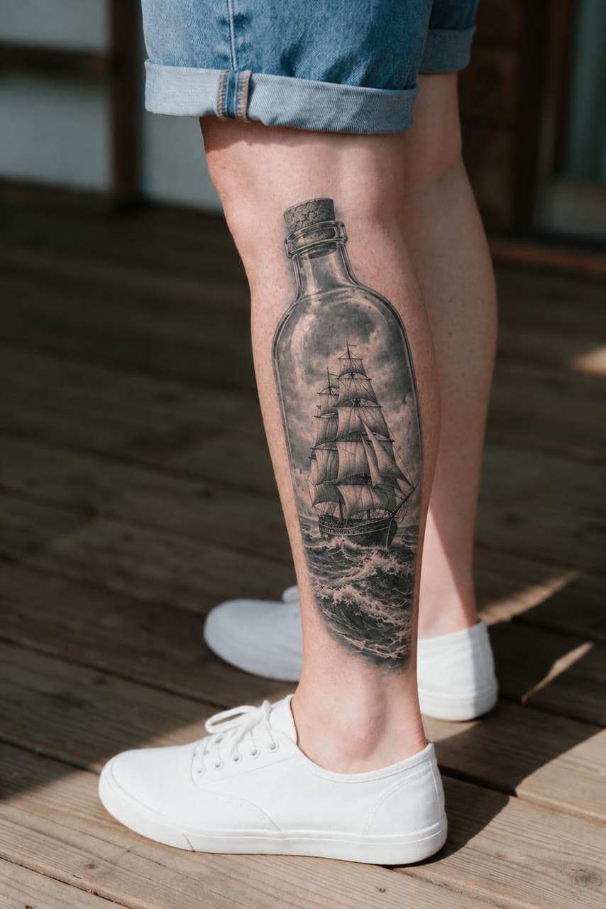 A ship in a bottle, on a calf, a real run on Leap