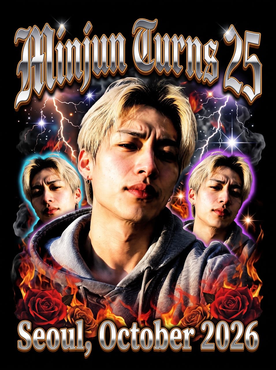 Minjun Turns 25, bootleg tee, a real run on Leap