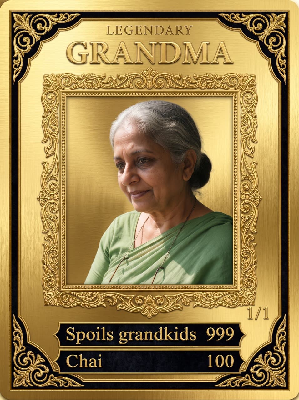 Legendary Grandma, a gold 1 of 1, a real run on Leap