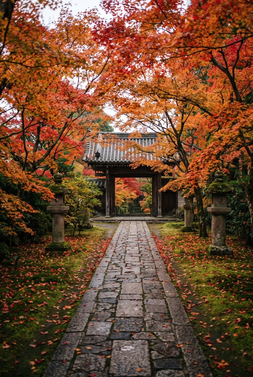 The photo kyoto, a walk up the temple path started from