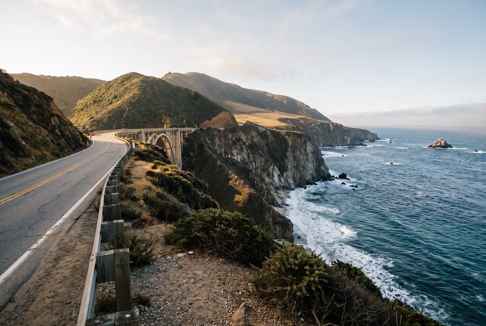 The photo big sur, golden hour started from
