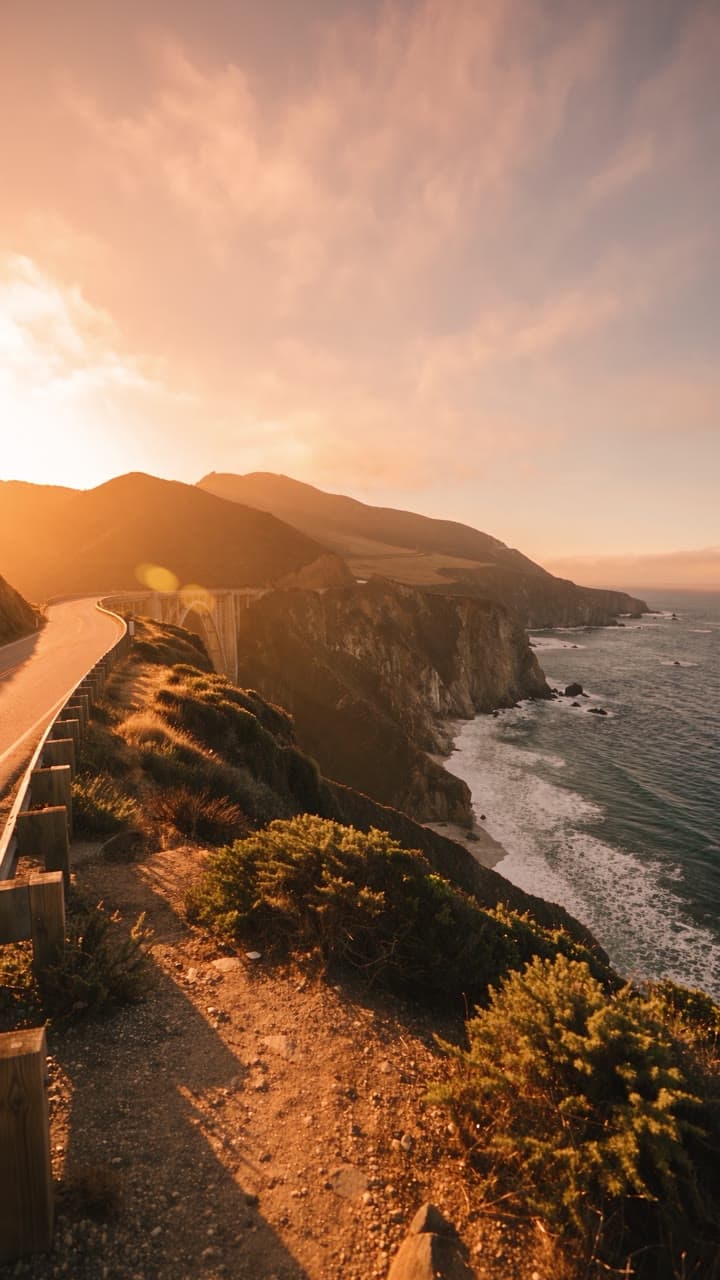 Big Sur, golden hour, a real run on Leap