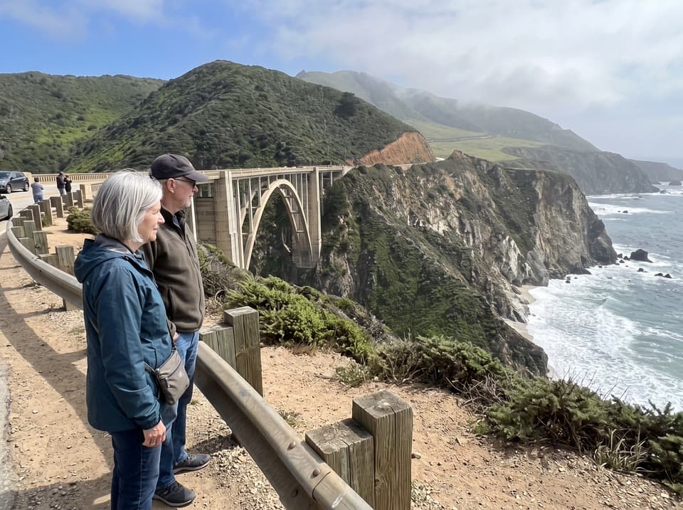 The photo big sur, a railway poster started from