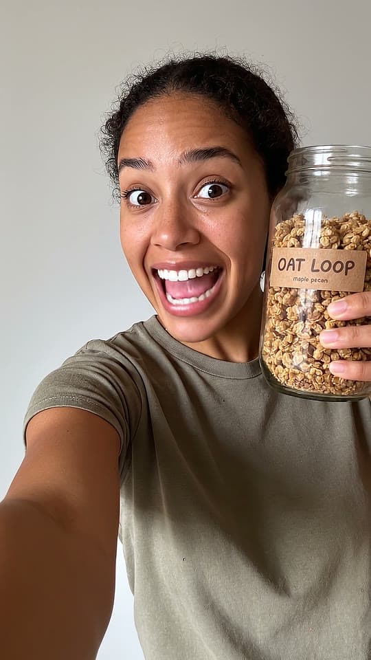 Maple pecan granola, excited, a real run on Leap