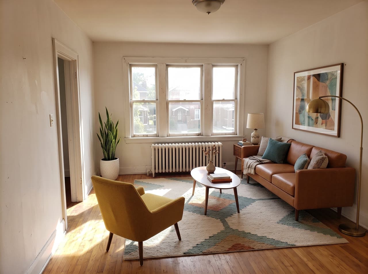 A mid-century living room, a real run on Leap
