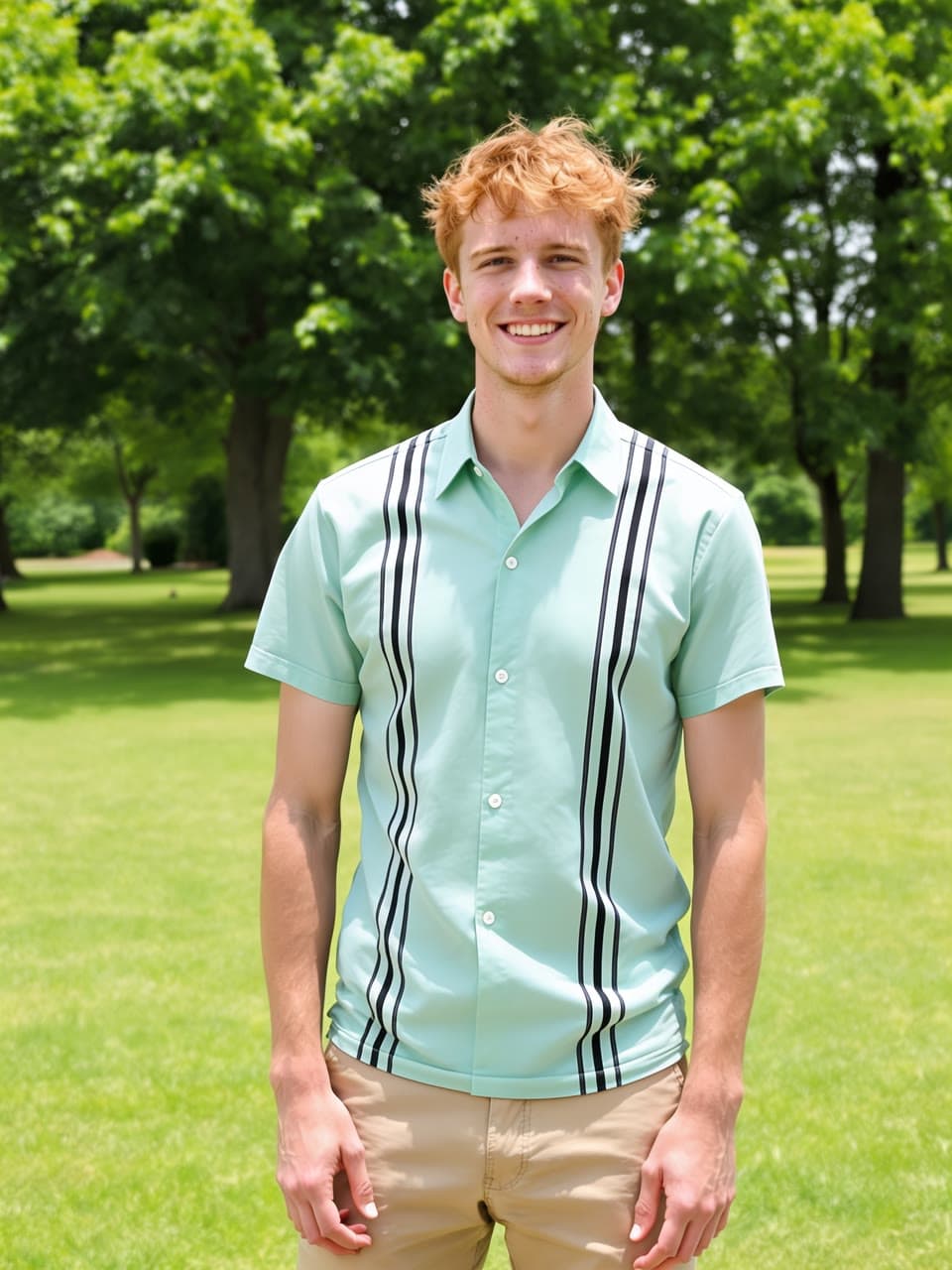 A mint bowling shirt, tried on in the park, a real run on Leap