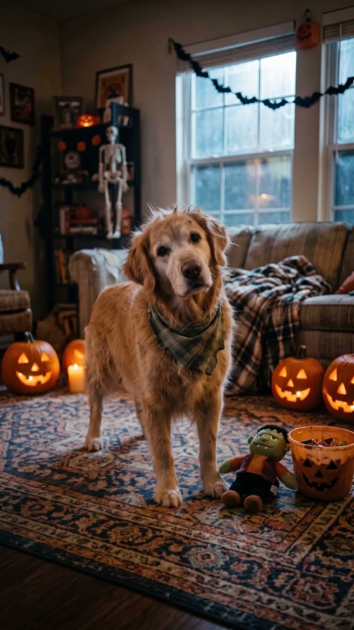 Rosie the golden retriever turns into a very good zombie, a real run on Leap