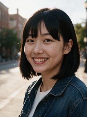 A headshot on the city, golden hour backdrop