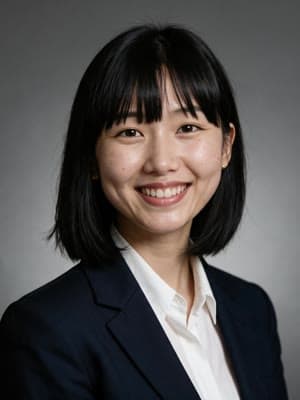 A headshot on the grey studio backdrop
